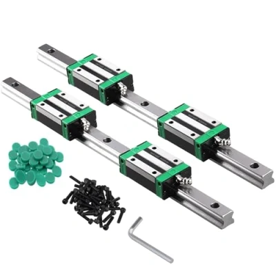 Abbildung von ONLISUM HGR20 300mm 2 Stück Linearschiene mit 4 HGH20CA Lagerkissen Blöcke 20mm für DIY 3D Drucker und CNC Maschine Fräsmaschinen