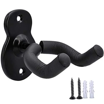 Abbildung von Sound harbor Metall Wandhalterung für Gitarre, Akustikgitarre, E Bass, Wandmontage, schwarz