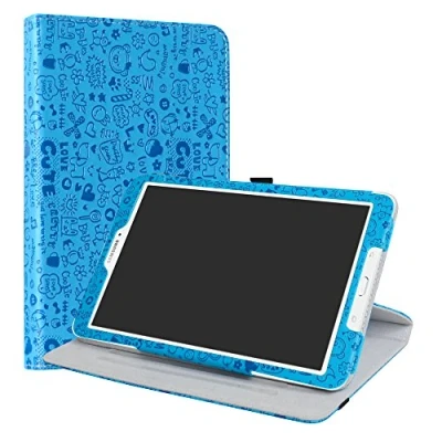 Abbildung von LiuShan Samsung Galaxy Tab E 9.6 Rotary hülle, 360rotierenden Drehbares Standfunktion hülle mit Schöne Muster für T560N / T561N 24,3 cm (9,6 Zoll) Android Tablet,Blau