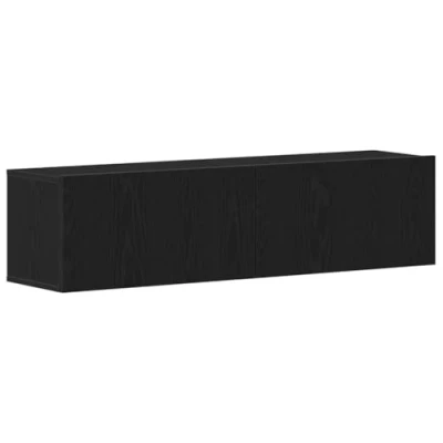 Abbildung von vidaXL TV Schrank Schwarz Eichen Optik 120x30x30,5 cm Holzwerkstoff, HiFi Schrank, Konsole, Möbel, Medienschrank, Stereoschrank