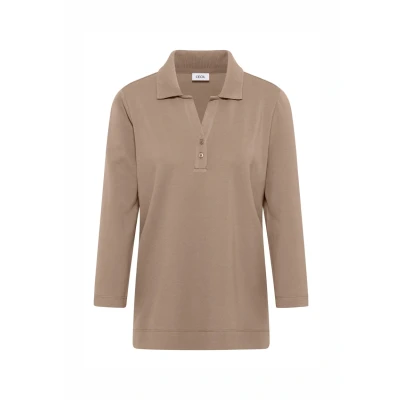 Abbildung von Cecil MIT Knopfdetail Langarmshirt, Damen, Größe: Large, Braun