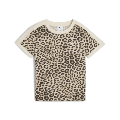 Abbildung von Puma LEO LUXE SLIM Tshirt print, Damen, Größe: Small, Alpine snow ice coffee