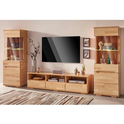 Abbildung von Home affaire Wohnwand &quot;Vetro&quot;, (Set, 3 St.), teilmassives Holz