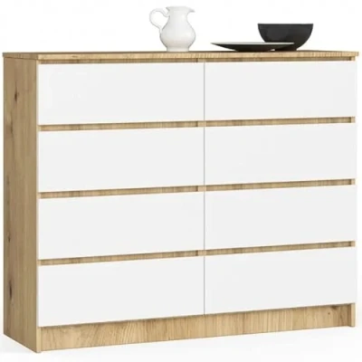 Abbildung von 3E 3xE living.com Kommode, in Artisan Eiche &amp; Weiß (B: 120 / H: 99 T: 40) viele Farben und Großen