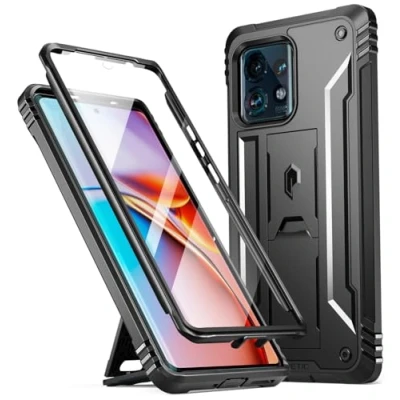 Abbildung von Poetic Revolution Schutzhülle für Motorola Moto Edge Plus 5G 2023 [Nicht 2022 Version], [6 m mil Grade Fallgetestet], stoßfeste mit Ständer und integriertem Displayschutz, Schwarz