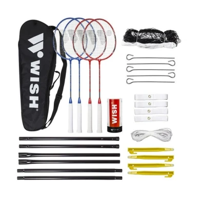 Abbildung von Wish Alumtec Badmintonschlägerset 4 Schläger + 3 Querruder Netz Schnüre