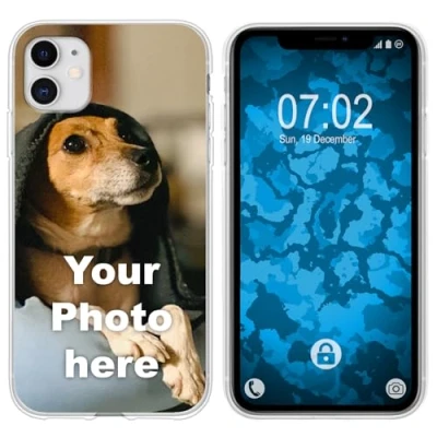 Abbildung von PhoneNatic Case kompatibel mit iPhone 11 Personalisierte Handyhülle Clear zum selbst gestalten eigenem Foto