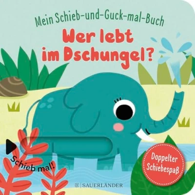 Abbildung von Mein Schieb &amp; Guck mal Buch: Wer lebt im Dschungel?: Dschungeltiere Spielbuch ab 2 Jahren