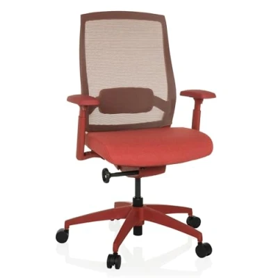 Abbildung von hjh OFFICE Ergonomischer Bürostuhl Colore Profi Drehstuhl, Sitztiefe &amp; Lordosenstütze verstellbar, atmungsaktive Rückenlehne, Rot