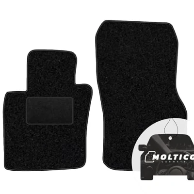 Abbildung von moto MOLTICO Vorne Fußmatten Auto Velours Autoteppiche Schwarz Automatten Set 2 teilig passend für Mini Cooper F56 2013