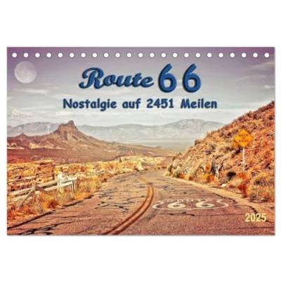Abbildung von Nostalgie auf 2451 Meilen Route 66 (Tischkalender 2025 DIN A5 quer), CALVENDO Monatskalender