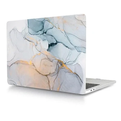 Abbildung von Hülle Kompatibel mit Neues MacBook Air 13 Zoll 2020 2019 2018 Freisetzung A1932 A2179 A2337 M1 Retina Display and Touch ID, Plastik Schützend Hartschale Snap Case, Blauer Marmor