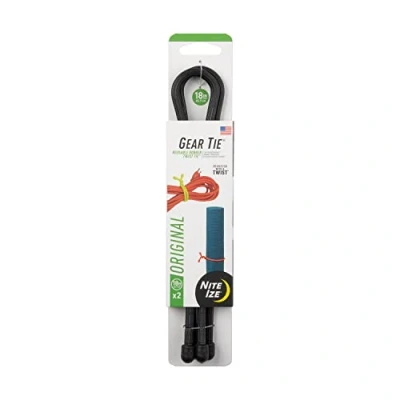Abbildung von Gear Tie® Reusable Rubber Twist Tie™ 18 in. 2 Pack Black