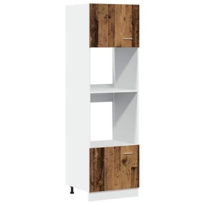 Abbildung von vidaXL Mikrowellenschrank Altholz Optik 60x57x207 cm Holzwerkstoff