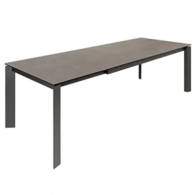Abbildung von riess ambiente Esstisch X7 180 240cm anthrazit (Einzelartikel, 1 St), Keramik · Sicherheitsglas Metall ausziehbar Modern Design