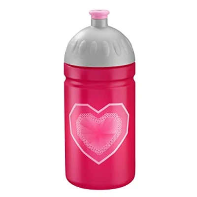 Abbildung von Step by Trinkflasche Glitter Heart Hazle, pink, auslaufsicher, spülmaschinenfest, BPA frei, für Schule, Kindergarten, heiße und kohlensäurehaltigen Getränke, 0,5L