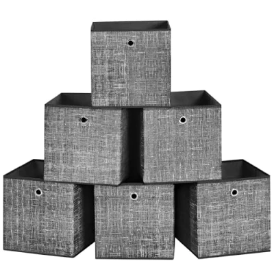 Abbildung von SONGMICS Aufbewahrungsbox Ordnungsboxen (Aufbewahrungsbox, 6er Set, aus Vliesstoff mit Griff)