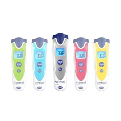 Abbildung von Veroval baby Infrarot Thermometer Silber, Berührungslose und Geräuschlose Messung, Körpertemperatur, Objekttemperatur, Umgebungstemperatur, schnelle einfache Handhabung