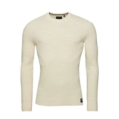 Abbildung von Superdry Textured CREW Strickpullover, Herren, Größe: 3XL, Ecru heather