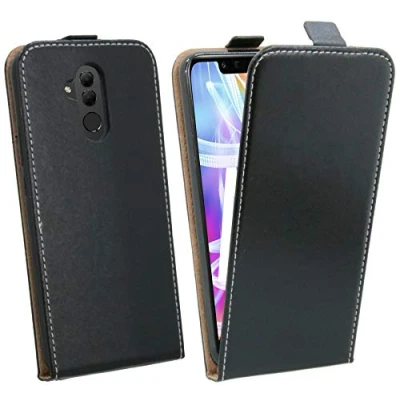 Abbildung von cofi1453 Flip Case kompatibel mit Huawei Mate 20 LITE Handy Tasche vertikal aufklappbar Schutzhülle Klapp Hülle Schwarz