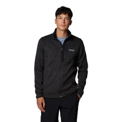 Abbildung von Columbia Herren Sweater Weather Full Zip Fleecejacke mit durchgehendem Reißverschluss, Schwarz/Erika, M