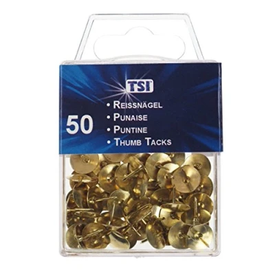 Abbildung von TSI 48008 Reißnägel, 50er Packung, goldfarben, 10 mm