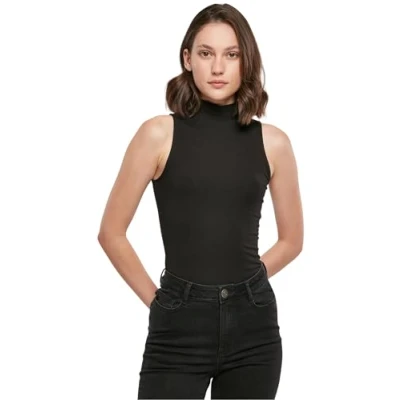 Abbildung von Build Your Brand Damen BY235 Ladies Sleeveless Turtleneck Body T Shirt, Black, XS