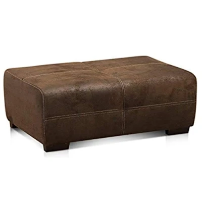 Abbildung von Cavadore 503 Polsterhocker Mavericco in Wildlederoptik / Sitzhocker Sofahocker mit Steppung Passend für Polsterserie Maße: 108 x 71 41 (B H T) Farbe: Antik braun (Lederoptik)