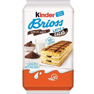 Abbildung von 6x Kinder Ferrero Brioss Kuchen mit Milch und kakao 10x 30gr kekse cookies riegel