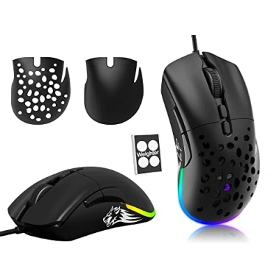 Abbildung von Mäuse D19 Wired Gaming Maus für Laptop, programmierbare Hintergrundbeleuchtung 7 Tasten, Mausspiele, 12.000 DPI einstellbar, Windows Mac/MacBook Pro/Air/HP/Huawei/Samsung