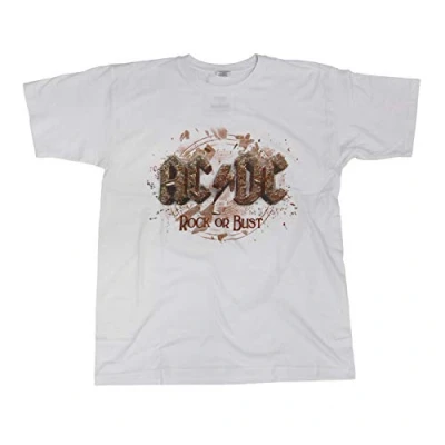 Abbildung von AC/DC Herren Rock Or Bust T shirt, Weiß, M EU