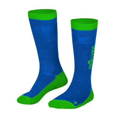 Abbildung von Trollkids Ski SOCKS Socken, Mittelblau/Grün, Größe 27 30
