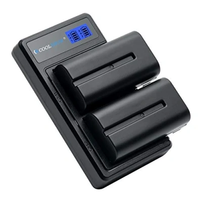 Abbildung von COOLSHOW NP F550 Akku (2 stück) 2900mAh Ersatzakkus mit Intelligenz LED USB Ladegerät für Sony F970 F750 F770 F960 F530 F330 F570 CCD SC55 TR516 TR716 TR818 TR910 TR917