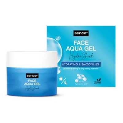 Abbildung von Sence Hydro Shock Aqua Gel 2 In 1 Tagescreme und Nachtcreme, Gesichtscreme Mit Hyaluronsäure &amp; Glycerin, Vegan Beauty Face Care, Gesichtspflege Hyaluron, 2er Pack (2 x 50ml)
