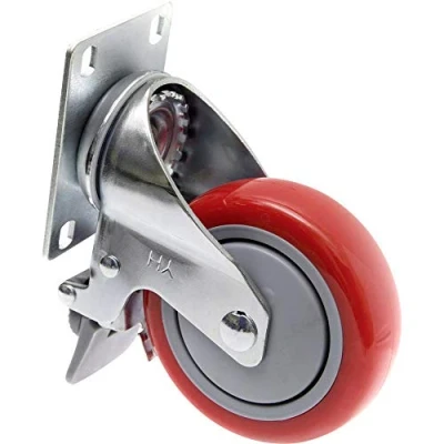 Abbildung von TOOLCRAFT TO 5137956 Lenkrolle 100 mm mit Feststellbremse und Anschraubplatte Tragfähigkeit (max.): 125 kg