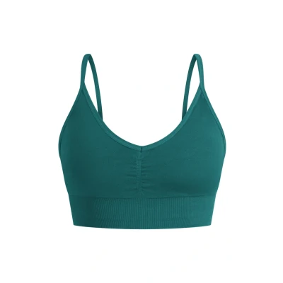Abbildung von Smilodox Maria Scrunch Sportbh mit leichter Stützkraft, Damen, Größe: XS, Dunkel grün