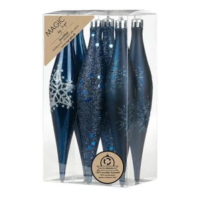 Abbildung von MAGIC by Inge Christbaumschmuck, Christbaumschmuck Eiszapfen 15cm Kunststoff 6er Set Night Blue