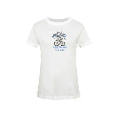 Abbildung von Mavi Kurzarm CAT Journey TEE Tshirt print, Damen, Größe: Large, Antique white