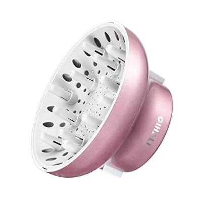 Abbildung von GIHALI Universalaufsatz Haar Diffusor &quot;Super Stabil&quot; 4,4 cm bis 6,6 für natürlich lockiges und welliges Haar, Haartrockneraufsatz (Roségold)
