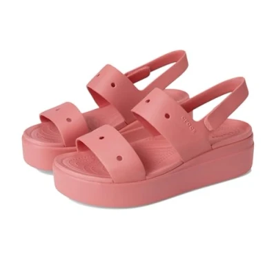 Abbildung von Crocs Brooklyn 4u Damen Sandalen mit niedrigem Keilabsatz, Hot Blush, 36 37 EU