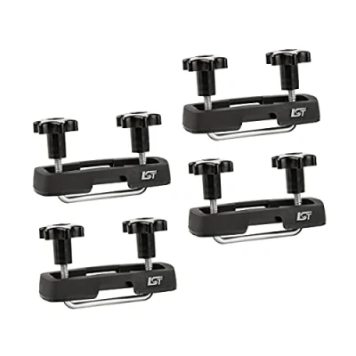 Abbildung von LST Dachbox Halterung Montagesatz U Bügel 60 mm Schwarz Edelstahl Befestigung für Dachboxen Ideal Heimwerker, Urlauber, Verreisende Skibox Dachkoffer Montage Box