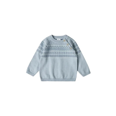 Abbildung von Stellou &amp; friends MIT Norweger Muster Strickpullover für Kinder, Größe: 50/56, Light blue
