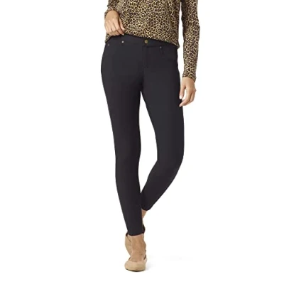 Abbildung von HUE Damen Ultraweiche Fleece gefüttert Denim Leggings Warm Modische Leggings, Black, XL