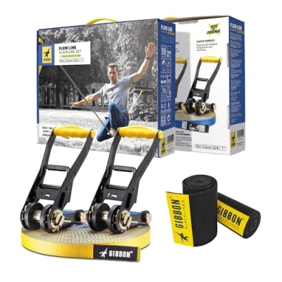 Abbildung von Slackline FLOWLINE mit Baumschutz Rot