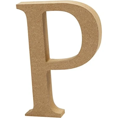 Abbildung von Creativ Buchstabe P, aus MDF, Braun, 13 x 2 cm