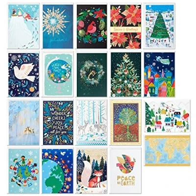 Abbildung von Hallmark UNICEF Weihnachtskarten Sortiment, 20 Designs (20 Karten und 21 Umschläge)
