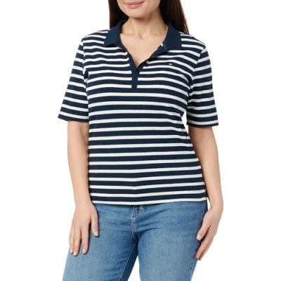 Abbildung von Tommy Hilfiger Tshirt print Dark night navy/ ecru, Damen, Größe: 3XL, ecru