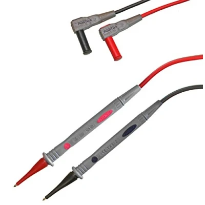 Abbildung von PeakTech 1 Paar flexible Multimeter Messleitungen 120 cm, 4mm Prüfleitungen, 1000 V AC/DC, 10A, CAT III / IV, Stück, TKS 2, Grau