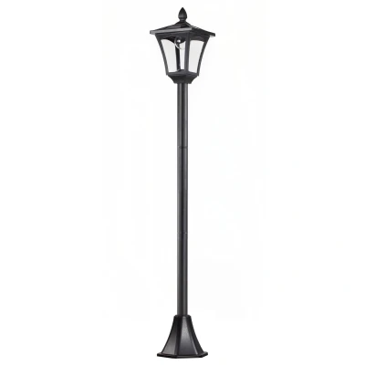 Abbildung von Outsunny LED Gartenleuchte Solar Gartenlaterne Laterne Wegleuchte mit 40 Lumen Schwarz, LED, L18 x B18 H160cm