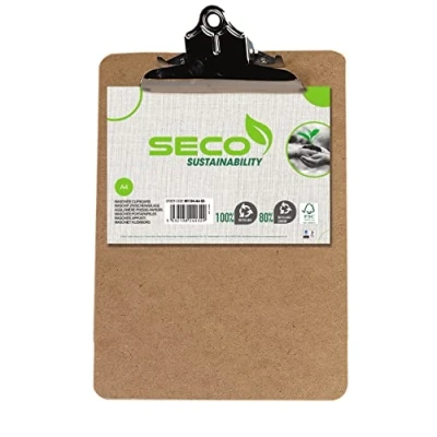Abbildung von Seco A4 Masonit Klemmbrett mit starkem Clip, W1104 SS